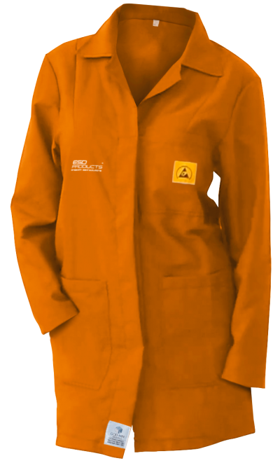 ESD Lab Coat 1/2 Length ESD Smock Orange Female 3XL Antistatic Clothing ESD Garment